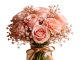 Blush Pink Rose & Carnation Bouquet with Satin Ribbon